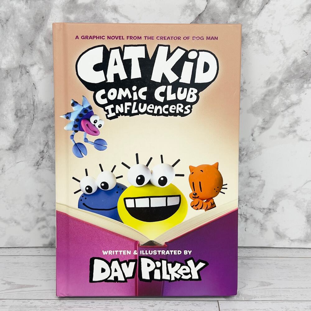 Cat Kid Comic Club #5: Influencers Hardcover A Graphic Novel by Dav Pilkey - NEW